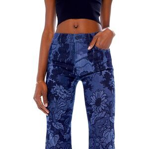 MOTHER The Doozy Sneak Sing Me to Sleep Floral Flare Denim